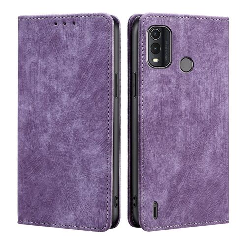 Étui en cuir magnétique antivol RFID pour Nokia G11 Plus - Violet
