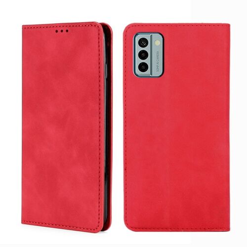 Étui en cuir à rabat horizontal magnétique pour Nokia G22 - Rouge