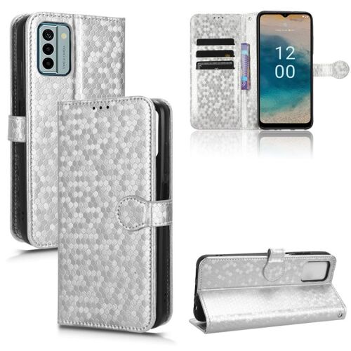 Étui En Cuir À Motif Nid D'abeille Pour Nokia G22 4g - Argent