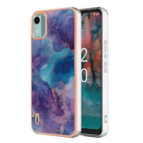 Coque En Tpu À Texture Brossée En Fibre De Carbone Pour Nokia C110 - Violet 016