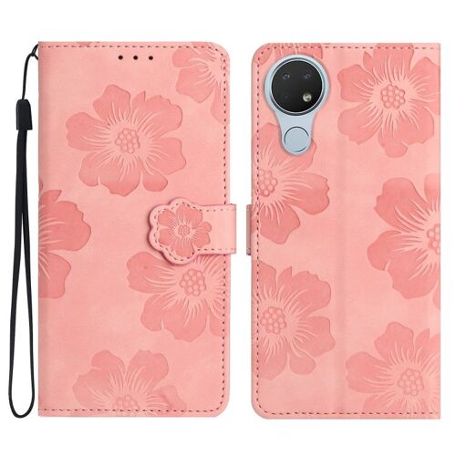 Étui en cuir à motif floral gaufré pour Nokia 6.2/7.2 - Rose