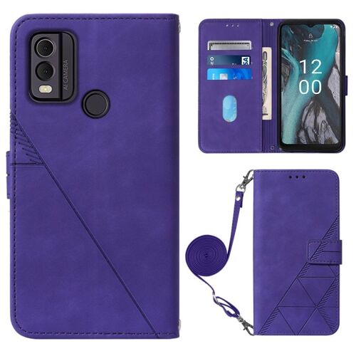 Étui à rabat en cuir gaufré 3D pour Nokia C22 - Violet