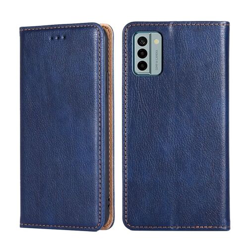 Étui Magnétique En Cuir Brillant Pour Nokia G22 - Bleu