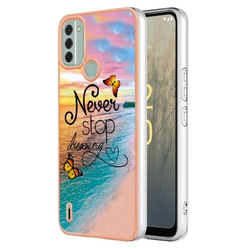 Coque En Tpu Imd Galvanisée Pour Nokia C31 - Papillon De Rêve