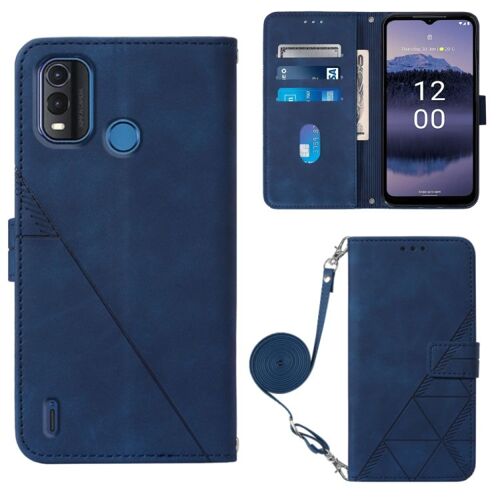 Étui à rabat en cuir gaufré 3D pour Nokia G11 Plus - Bleu