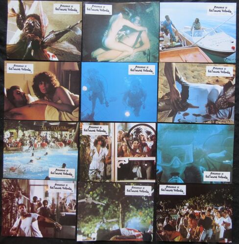 Piranha 2, Les Tueurs Volants - Jeu Complet De 12 Photos D'Exploitation De Cinéma - Chaque Petite Affiche 21x27 Cm - De James Cameron Avec Lance Henriksen, Tricia O'Neil, Steve Marachuk - Film 1981