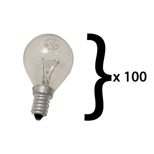 SOS Accessoire Lot de 100 ampoules E14 40W 300°C pour Four cuisinière BOSCH 00057874 Four cuisinière (00057874 AEG ARISTON HOTPOINT BLAUPUNKT BLOMBERG BOREAL BOSCH BRANDT CANDY CONSTRUCTA CRYSTAL CUI