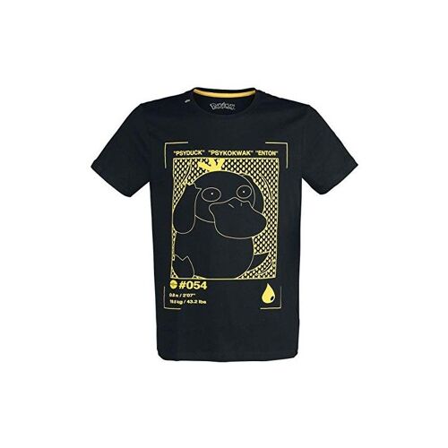 Difuzed Pokémon Psyduck Profile T-Shirt Homme, Noir, Xl