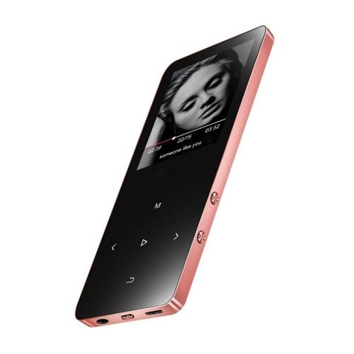Lecteur MP3 Bluetooth 16GB Ecran Tactile 1.8 Pouces Son Hifi Haut-Parleur Intégré Radio FM + SD 16Go Or Rose YONIS