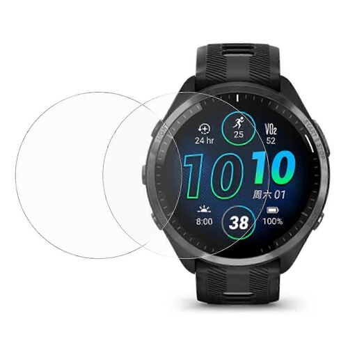 2pcs / Set Pour Garmin Forerunner 965 Montre Protecteur D'écran Arc Bord Verre Trempé Hd Écran Clair