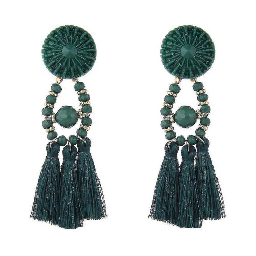 Boucles D'oreilles Pompon Perles Colorées Exagérées Boucles D'oreilles Pompon
