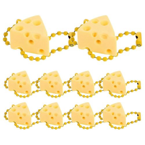 10pcs Fromage Pendentif Belle Porte-Clés Fromage Breloques Porte-Clés Sac Suspendu Décor