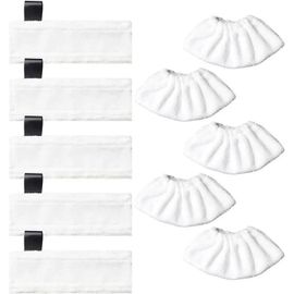 Chiffon de nettoyage de rechange pour nettoyeur à vapeur Karcher EasyFix SC2, SC3, SC4, SC5. 5x Cleaning cloth + 5x Cloth cover