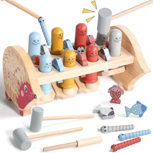Jouet Montessori 1 An - Jouet En Bois Jeux Bebe Idée Cadeau Enfant Bébé 1 2 3 An Filles Garçons Anniversaire Noël