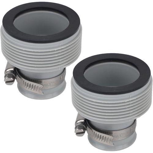 2pcs Adaptateur Connecteur Tuyau Piscine Type B 1,25"" à 1,5"",Raccords Tuyau avec Joint en Caoutchouc Anneau Métallique Réglable pour Pompes Filtration Systèmes au Sel Piscines Hors Sol