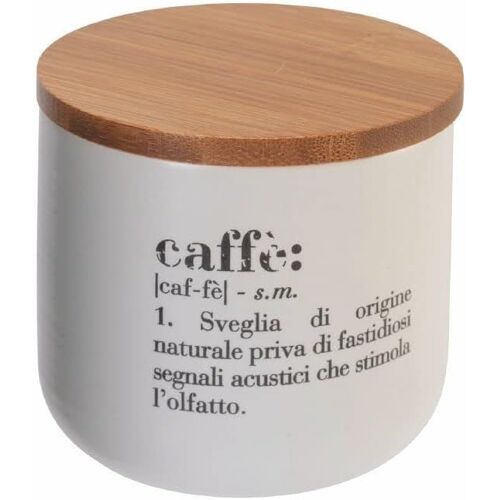 KAL-Victionary Shades Pot À Café 500 Ml En Porcelaine Avec Couvercle En Bambou, Blanc Dimensions : Ø 9,5 X H. 9 Cm Capacité : 500 Ml
