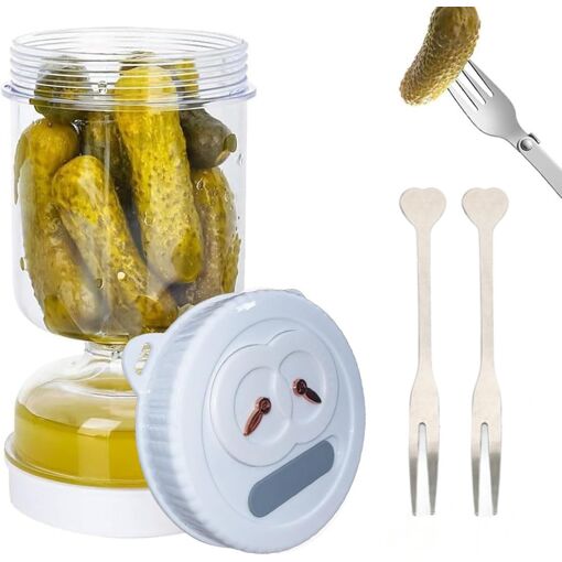 Pot à Cornichons Réutilisable 1000ml - Design Sablier, Anti-fuite Et Parfait Pour Kimchi, Olives Et Conserves Maison - 4