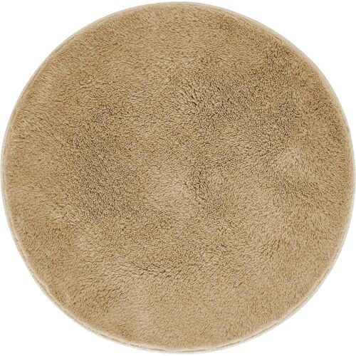 KAL-Florida - Tapis De Bain Antidérapant - Doux Et Moelleux - Antidérapant - Lavable - 60 Cm - Rond - Taupe