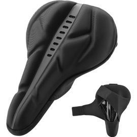 Housse De Selle Vélo Confortable,Coussin De Selle De Vélo Respirant,Couvre De Siège De Vélo Doux Pour Vélo De Route Vélo Gravel Vtt Vélo De Course Pour Homme Femme,Noir