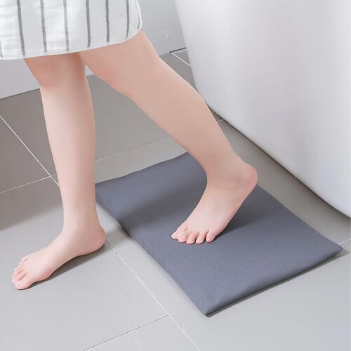 Tapis de Bain Doux en Diatomite,Tapis de Salle de Bain Antidérapant et Absorbant,Tampon de Séchage Rapide Amovible pour Salle de Bains,Sortie de Douche,Baignoire (Gris Foncé,60 x 40 cm)