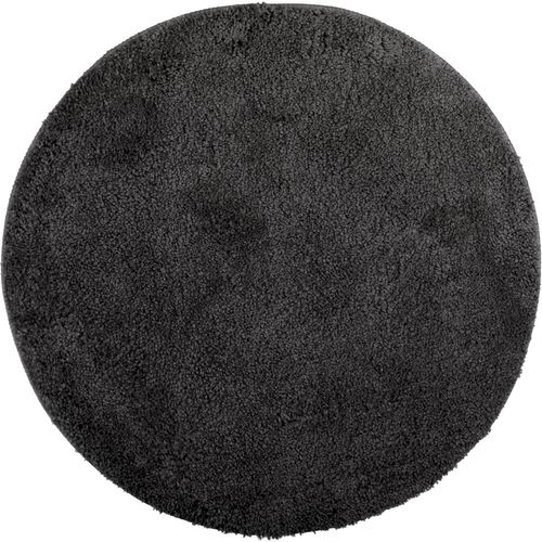 Tapis de Salle de Bain Ø 60 cm Tapis de Bain Lavable Antidérapant Microfibre Douce Rond-Noir