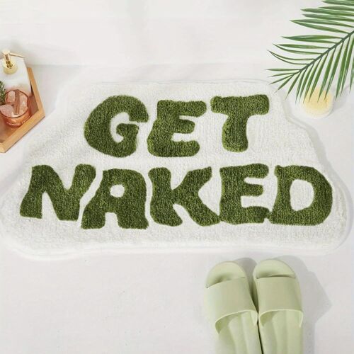 Get Naked Tapis de Bain,Tapis Salle de Bain Absorbant Antidérapant,40 * 60CM,Vert