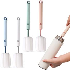 4 Pièces Goupillon Biberon,Éponge Biberon Goupillon Gourde Avec Manche De 27 Cm De Long Ecouvillon Biberon Pour Nettoyer Les Tasses Et Les Bouilloires