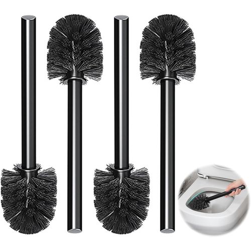 KAL-Brosse De Toilette Noire Brosse Wc De 7 Cm De Diamètre Remplacement De La Brosse Des Toilettes Pour Salle De Bain, Wc, Ergonomique (Noir)