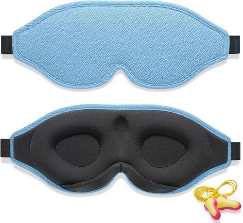 Masque De Nuit Innovant 2025 Pour Hommes Et Femmes,Conception Masque De Sommeil Qui Bloque La Lumière Pour Dormir,Les Siestes,La Méditation,Les Voyages (Bleu) 