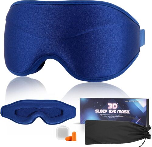 Masque Sommeil Masque De Nuit 3d,Cache Yeux Pour Dormir Femme Homme Doux Respirant,Cache Oeil Pour Dormir Zéro Pression,2023 Masque Nuit Sommeil Bandeau Nuit Yeux Pour Dormir Voyages Sleep Mask Bleu 
