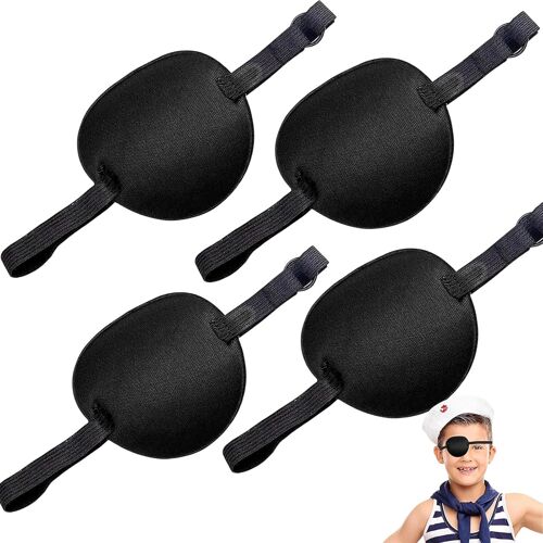 Cache Oeil,4 Pièces Patch D'oeil Strabisme Cache-Oeil Ajustable Noir Cache-?il Médical Réglable Cache Yeux 3d Réglables Pour Adultes Enfants Yeux Gauche Ou Droit,Amblyopie Paresseuse Cosplay