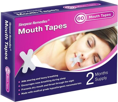 X Mouth Tape Pour Dormir 60pcs,Ruban Adhésif Anti Ronflement,Aide Pour Dormir Mieux,Ronfless,Appareil Anti Ronflement,Aide Au Sommeil Adultes,Meilleure Respiration Sport 