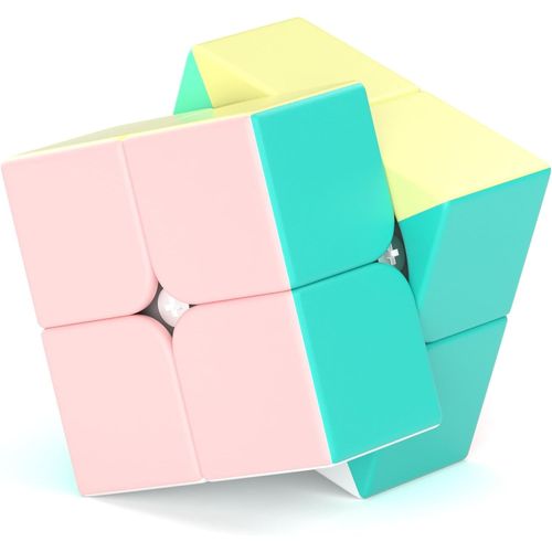 2x2 Cubes Magiques,2x2x2 Jouets pour la Concentration et Les Exercices de Combinaison,sans Autocollants,avec Macarons,Couleurs Vives,pour Enfants et Adolescents (2x2x2)
