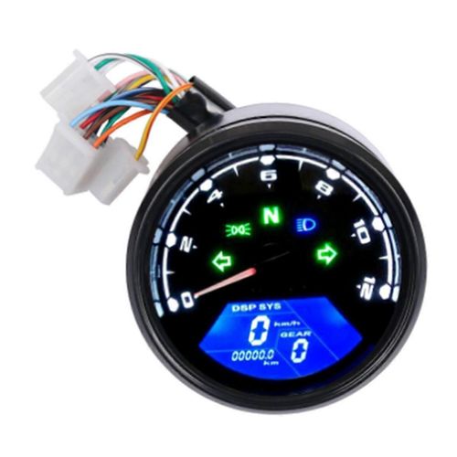 Moto Universel Lcd Numérique Tachymètre Compteur De Vitesse Odomètre