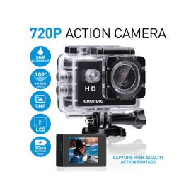 Grundig Caméra Vlog Sport 720P - Caméra Résistant à l'Eau - Caméra Embarquée 100° - Noir