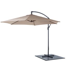 Lifetime Garden Parasol Déporté, Longueur Réglable Jusqu'à 3 Mètres, Acier, 300 X 300 X 245 Cm, Taupe