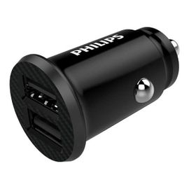 Philips Chargeur Voiture Dlp2510/03 2 Ports Usb-A Allume-Cigare Compatible Avec Iphone Noir