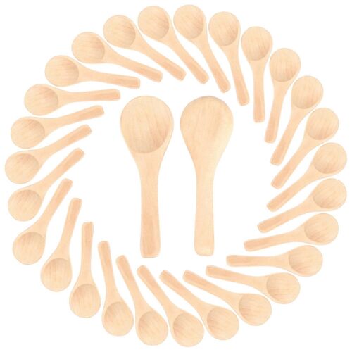 50 Pièces Petites Cuillères En Bois Mini Cuillères Nature Bois Miel Cuillère À Café Cuillères À Condiments De Cuisine Pour