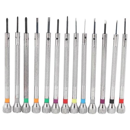0.6Mm-2.0Mm 13 Pcs Nouveaux Horlogers Tournevis Set Montre Lunettes Lame Plate Assortiment Fente Plat Scr