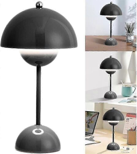 Lampe De Table Champignon De Style Nordique,Lampe Macaron Bourgeon Rechargeable Vintage Touch Dimmable 3 Couleurs Lumière Led,Chambre À Coucher,Décoration De Bureau,Lampe De Chevet