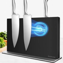 Chenquansarl-Bloc À Couteaux Magnétique Sans Couteau, 42 Cm, Noir, Porte-Couteaux Magnétique En Acier Inoxydable 304, Support Magnétique Puissant Des Deux Côtés, Pour Une Cuisine Bien Rangée