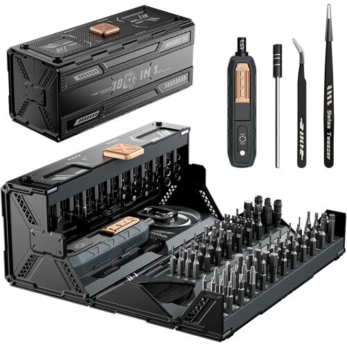 SUBZONAL-JAKEMY Ensemble de tournevis de précision 180 en 1 - Tournevis manuel magnétique avec extracteur de vis endommagées - Kit d'outils de réparation pour PC, téléphone, ordinateur, MacBook, mont