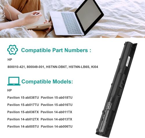 800049-001KI04 K104 Laptop Battery for HP Pavilion 14-AB 15-AB 17-G Series 14-ab006tu 15-ab143cl 15-an044nr 17-ab220nr 17-g119dx 17t-g100 17t-s100 0 8000 009-421 TPN-Q158 HSTNN-LB6R