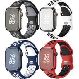 Nenv-Lot De 4 Bracelets De Sport Pour Apple Watch 38 Mm,40 Mm,41 Mm,42 Mm,44 Mm,45 Mm,46 Mm,49 Mm,Bracelets De Rechange En Silicone Souple Pour Apple Watch Ultra/Ultra 2 Iwatch Series 10 9 8