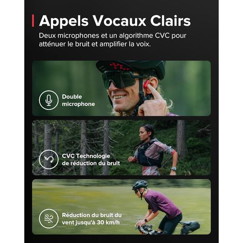 SUBZONAL-Suunto Wing Casque à Conduction Osseuse sans Fil, Écouteurs Sport Bluetooth 5.2 à Oreilles Libres, Contrôle de Mouvement de Tête,Lumière LED, IP67 Étanche 30H d'Autonomie avec Powerbank pour