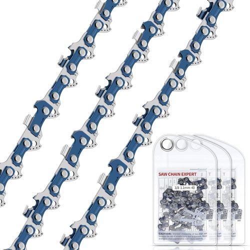 ASFASFq-ROELLY Chaine de Tronconneuse 3 × 25 cm, Maillon D'entraînement LP 3/8"", Chaîne 1,1 mm 40TG à Faible Jeu, Compatible Avec Einhell GE-LC 18/25 Li, Makita DUV254Z, Oregon, Etc.