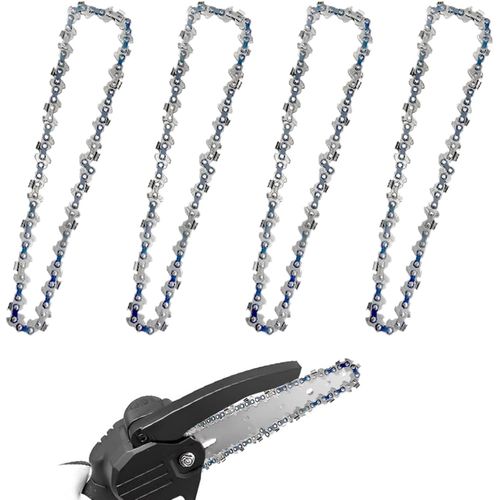 POPU-Lot De 4 Chaînes De Rechange Pour Mini Tronçonneuse,Chaîne De Tronçonneuse Conductrice,Mini Accessoires De Réparation