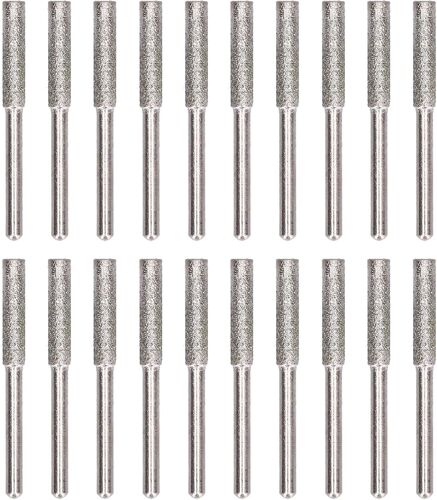 MEVRONISSHOP-30 Pièces Affûteuse de Tronçonneuse Diamantée Lime de Meulage Outil de Sculpture sur Métal Chaînes de 3/8 Pouces Meule électrique de Roue de 7/32 Pouces pour le Meulage et le (4mm)