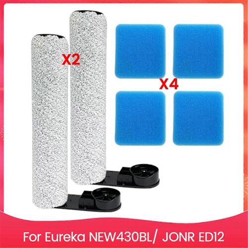 Ensemble de brosses, rouleaux et filtres éponges de rechange pour aspirateur NEW430BL/ED12 (2 brosses, rouleaux et 4