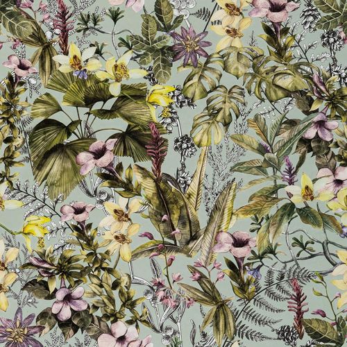 SJZG-Papier Peint Adhesif Mural, Fleur Feuille Papier Rouleau Adhesif Pour Meuble Vert 44Cm X 300Cm, Imperméable Pvc Vinyle Autocollant Film Pour Mur Cuisine Salle De Bain Comptoir